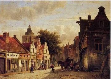 unknow artist European city landscape, street landsacpe, construction, frontstore, building and architecture. 111 china oil painting image